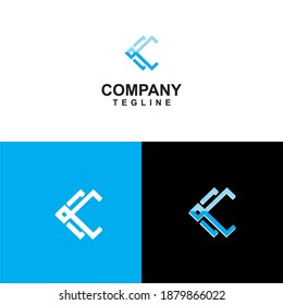 Logo de la letra c moderna, icono plano y plantilla de diseño vectorial. La letra geométrica c lootipo para marca o empresa con texto. Ilustración vectorial.