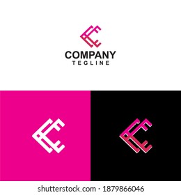 Letter c logo modern, icon flat and vector design template. The geometric letter c logotype for brand or company with text. Vector illustration.