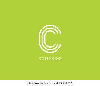Letter "C" logo monogram. Creative line art design. Eps10 Vector line logotype.