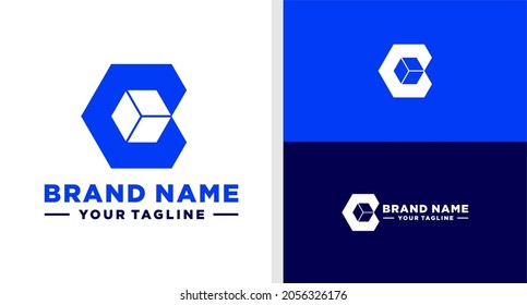 CARTA C LOGO MONOGRAM HEXAGON EDITABLE