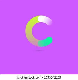 Letter C logo, multi colour letter icon vector template.
