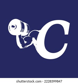 Letter C Logo With muscular shape. Fitness Gym logo.