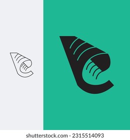 letter c logo with neatly rolled rug, logo design template sign. monoline style and silhouette stylish.