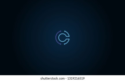 LETTER C LOGO WITH NEGATIVE SPACE EFFECT FOR LOGO DESIGN OR ILLUSTRATION USE