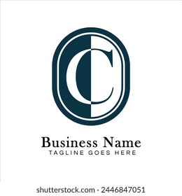 Letter C Logo in Oval shape. Alphabet C Business Icon in Round Shape