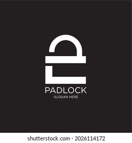 letter C logo and padlock. geometric vector combination of letter C and padlock