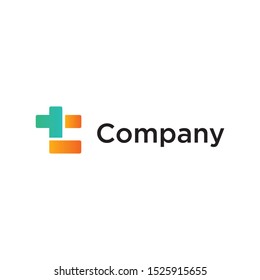 Letter C logo, Plus sign logo, Medical health care hospital symbol, Technology and digital logotype
