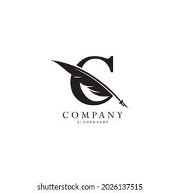 letter C logo and quill
.combination of letter C and vector quill .perfect for logos of legal consultants, lawyers, and more
