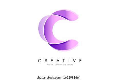 Letter C Logo mit Satin-Textur und Fluid Look Vektorillustration Design.