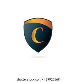 Letter C Logo Security Shield Guard Design Template Elements