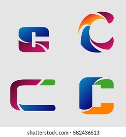 Letter C logo set
