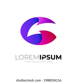 Letter C logo with simple design, colorful style