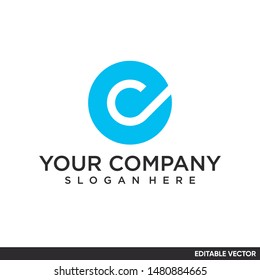letter C logo simple flat design