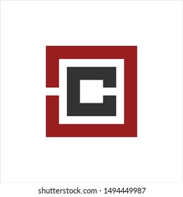 Letter C Logo. Square Symbol. Sign Icon. Vector Eps 10.