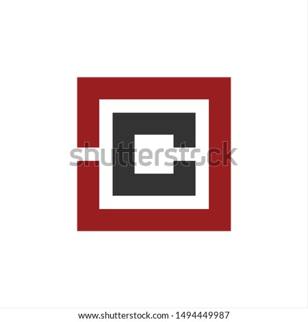 Letter C Logo. Square Symbol. Sign Icon. Vector Eps 10.