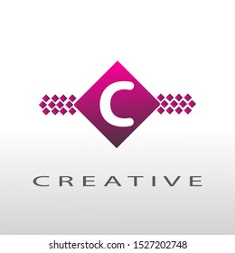 Letter C Logo With Square - Vector