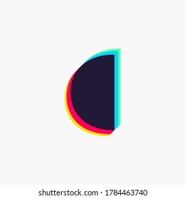 Logo de la letra C con efecto estéreo. Vibrante fuente de colores brillantes perfecta para usar en cualquier discoteca, logos de dj, afiches de electromúsica, identidad brillante, etc.