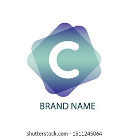 The letter C logo, symbol c, with gradation colors and white background.