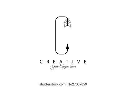 Letter C logo or symbol vector illustration
