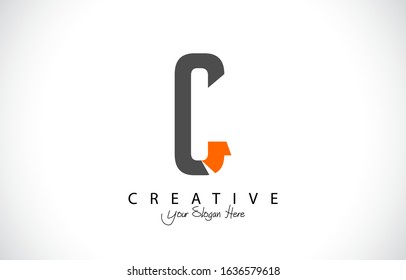 Letter C logo or symbol vector illustration