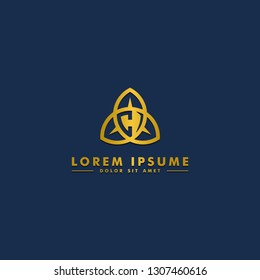 plantilla de logotipo de letra c, vector de diseño de icono de escudo abstracto
