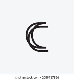 Ilustración de vectores abstractos de la plantilla de logotipo de la letra C - Plantilla de diseño de vectores de logotipos de líneas.