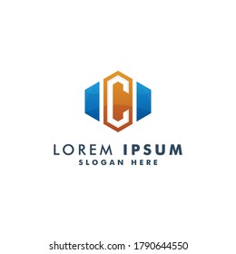 letter C logo template design vector icon logotype vector illustration
