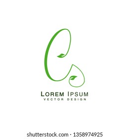 Letter c logo template Leaf Vector