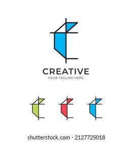 letra c logotipo línea vector creativo c logotipo diseño alfabeto