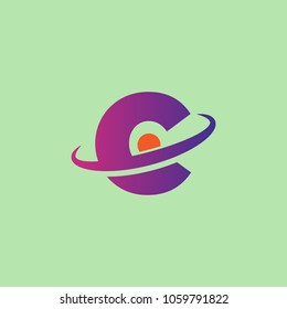 letter C logo template space concept