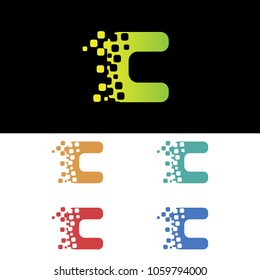 letter C logo template vector download for technology