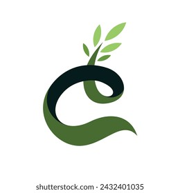 letter C logo, tree logo design