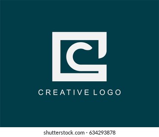 Letter C Logo Vector With Box