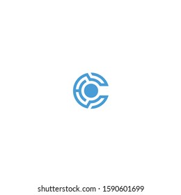 Letter C Logo Vector with Circle logo design inspiration, vector