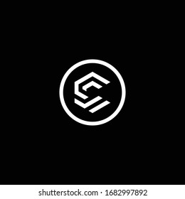 Letter C logo vector with circular template elements clean modern minimalist design.