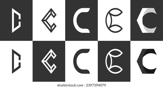 Letter C logo vector collection. Premium Vector