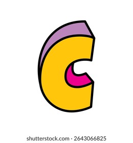 letter C logo vector colorful playful isolated on white background