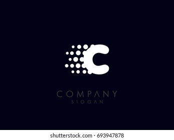 letter c logo vector white color