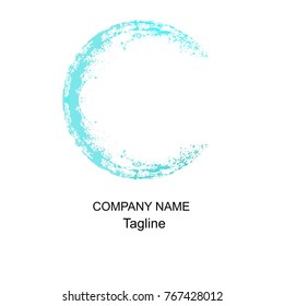 letter C logo of water