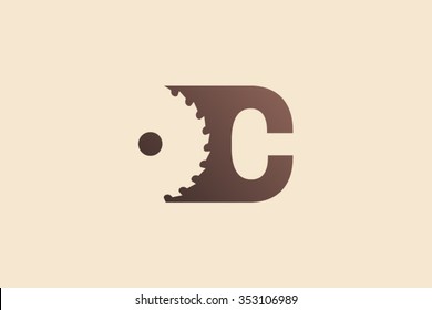 Letter C Logo, woodworking logo design. 