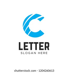 Letter C logos icon design. Minimalism C logotype