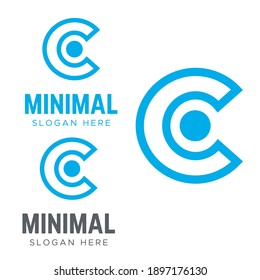 Plantilla de diseño de iconos de logotipos de letras C. Logotipos de la línea vectorial de la letra C