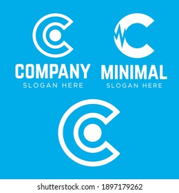 Diseño de iconos de logotipos de letras C. Logotipo C mínimo