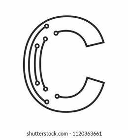 Letter C logotype design with Dot. Technology and Digital Connection concept. vector