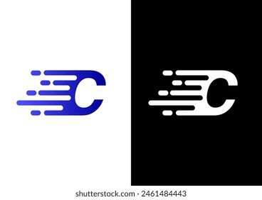 letra c logotipo movimiento rápido, ciberseguridad, empresa de tecnología