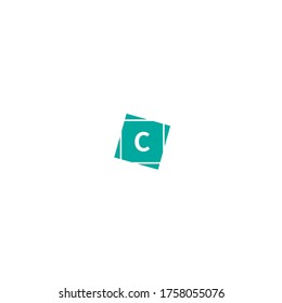 Letter C logotype in green color design concept illustration