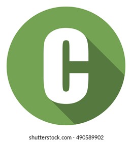 Letter C with a long shadow. Vector illustration EPS10