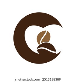 letter c and love coffee logo design