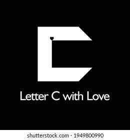 Letter C with Love Logo Element