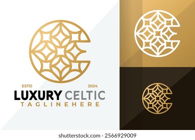 Letter C Luxury Celtic Logo Icon Vector Design Illustration